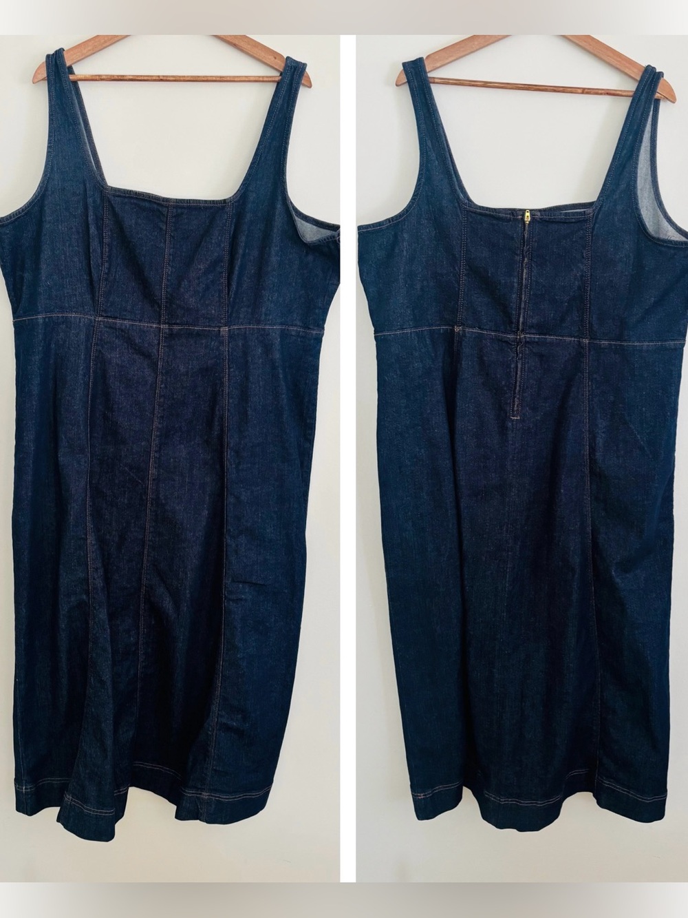 Old Navy Sleeveless Denim Midi Dress in Dark Wash - Picture 2 of 3